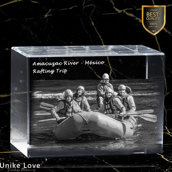 Perfect Family Gift | 3D Photo Laser-etched Crystal Brick | Luxury 9K Crystal
