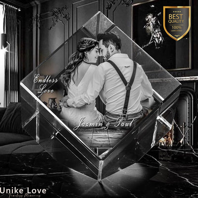 Lovely Couples Gift | Goals | Best Friends | 3D Photo Crystal Diamond | Personalized Laser Engraving.