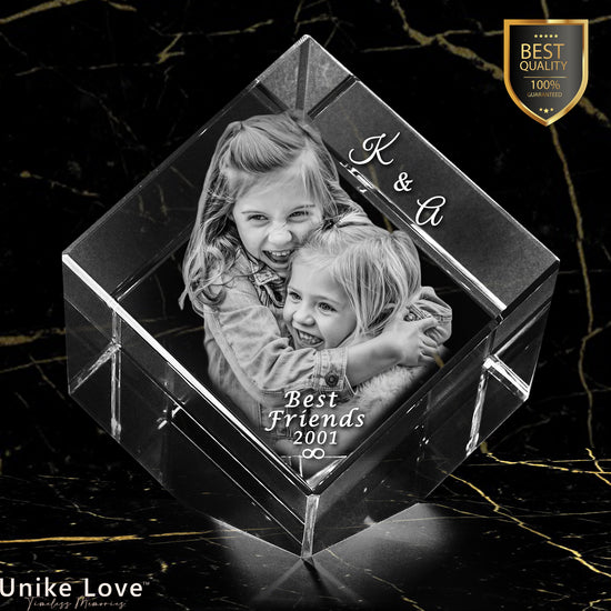 Friendship Gift | Luxury 9K Crystal | 3D Laser Photo Diamond | Custom Engraving