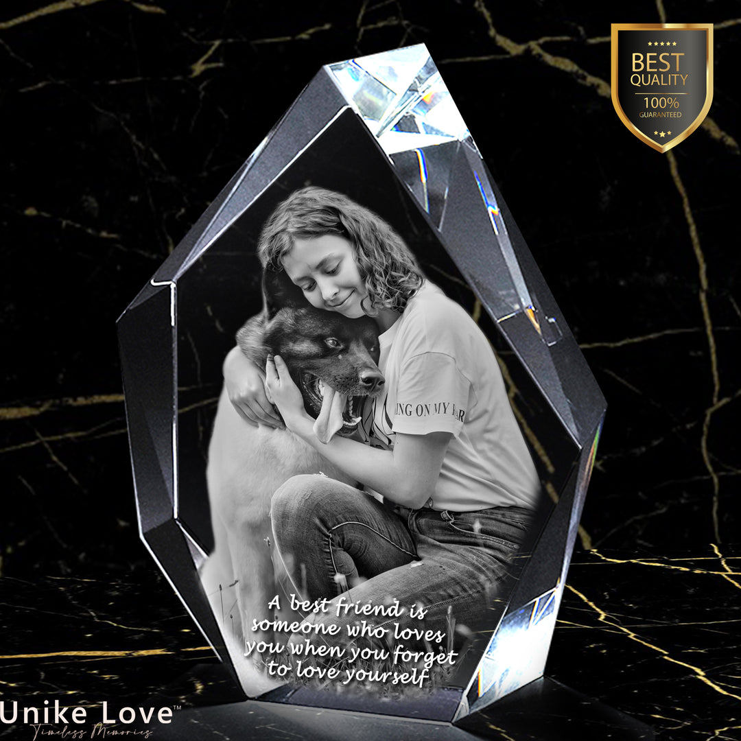 Friendship Gift | 3D Photo Crystal Prestige | Personalized Laser Engraving