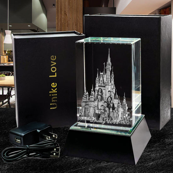 Perfect Family Gift | 3D Realistic Photo Crystal Tower | Personalized Laser Engraving