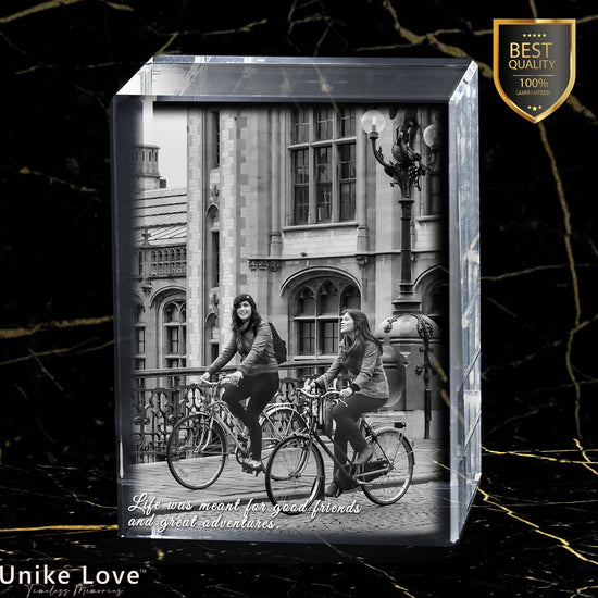 Friendship Gift 3D Photo Crystal Tower | Luxury Gift Laser-etched Photorealistic High Quality 3D Crystal Tower | Personalized Engraved Gift for Everyone |