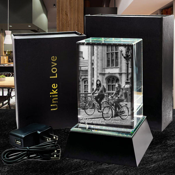 Friendship Gift 3D Photo Crystal Tower | Luxury Gift Laser-etched Photorealistic High Quality 3D Crystal Tower | Personalized Engraved Gift for Everyone |