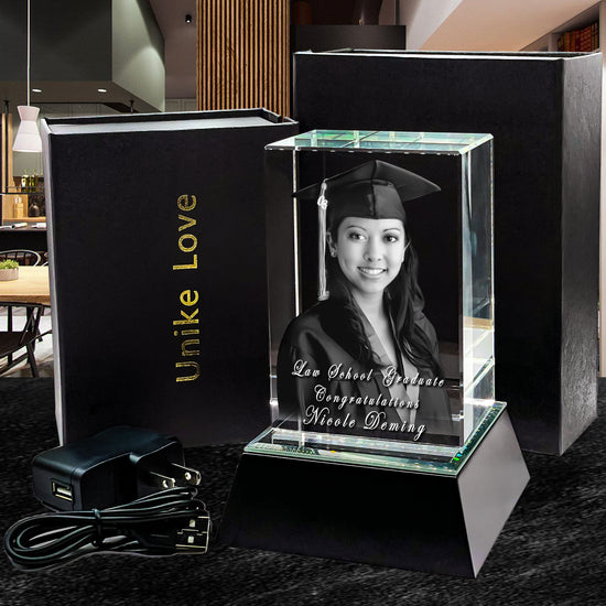 Amazing Graduation Gift | Luxury 9K Crystal | 3D Laser Photo Tower | Custom Engraving