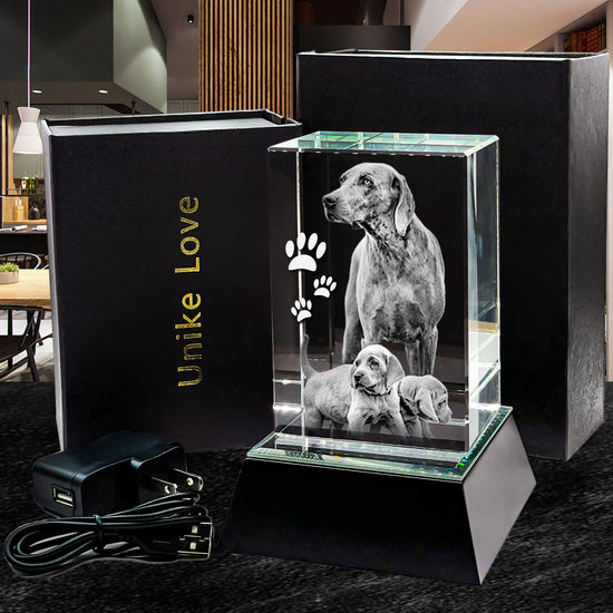 3D Pets Photo Laser-etched 9K Crystal Tower | Personalized Engraving | High Quality