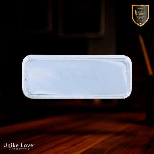 3" x 1" Silver Round Corner Plastic Badge Frame