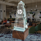 Obelisk Award made of Crystal with Walnut Base (Customizable)