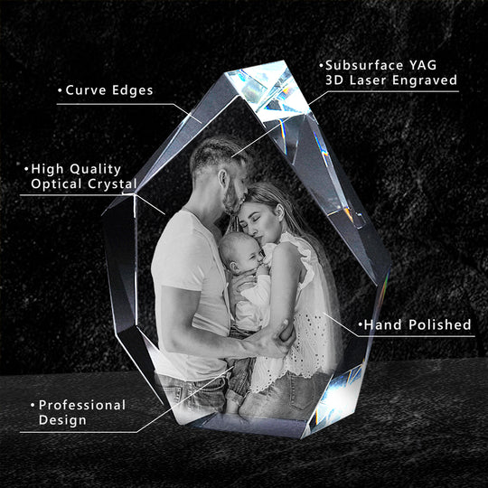 Friendship Gift | 3D Photo Crystal Prestige | Personalized Laser Engraving