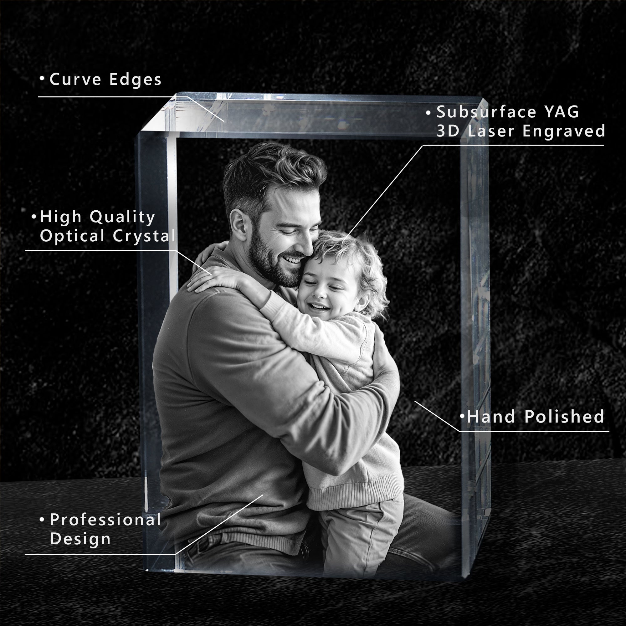 3D Photo Crystal Tower | Luxury Gift Laser-etched Photorealistic high quality 3D Crystal Tower | Personalized Engraved Gift for Everyone | Photo framing | elegant |