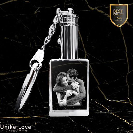 Couples Gift Personalized Crystal Keychain | Rectangular Shape |