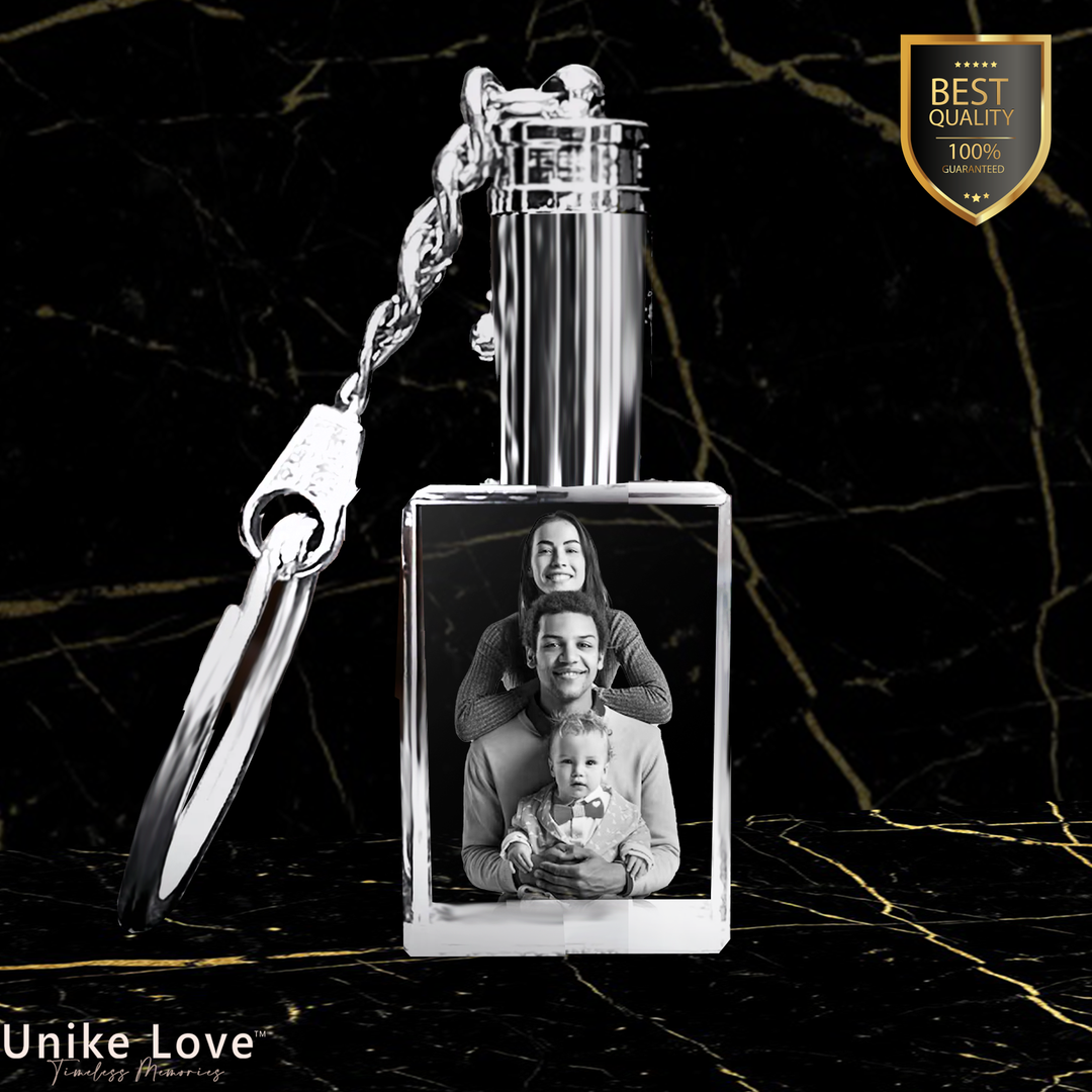 Family Gift Personalized Crystal Keychain | Rectangular Shape |