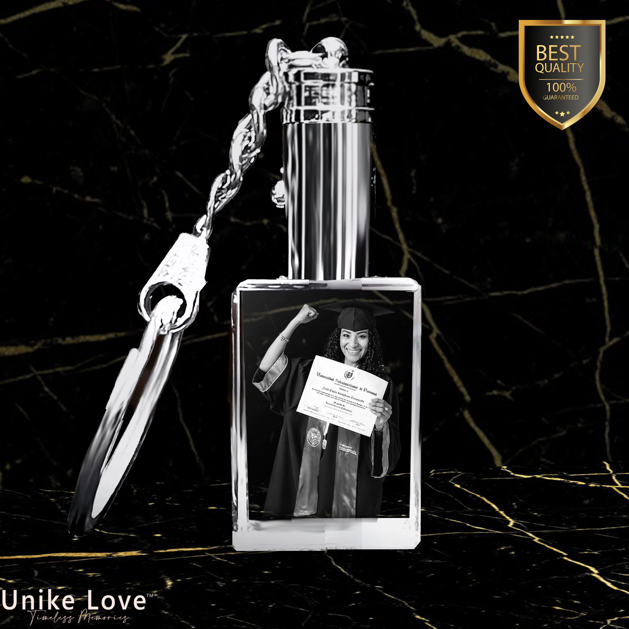 Graduation Personalized Crystal Keychain | Rectangular Shape |