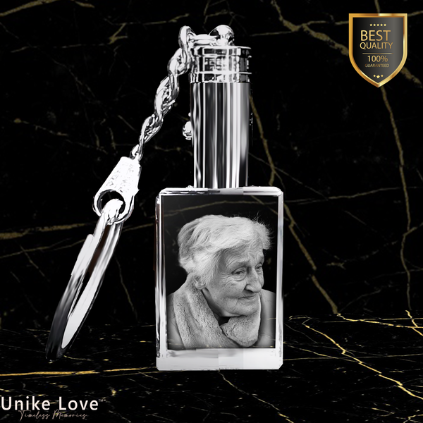 Memorial Personalized Crystal Keychain | Rectangular Shape |