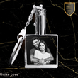 Couples Gift Personalized Crystal Keychain| Square Shape |