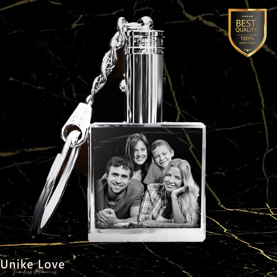 Family Gift Personalized Crystal Keychain| Square Shape |