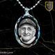 Memorial Gift | Personalized Oval Crystal Necklace | Chain and Pendant |