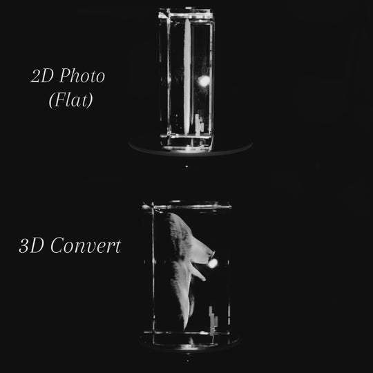 3D Pets Photo Laser-etched 9K Crystal Tower | Personalized Engraving | High Quality