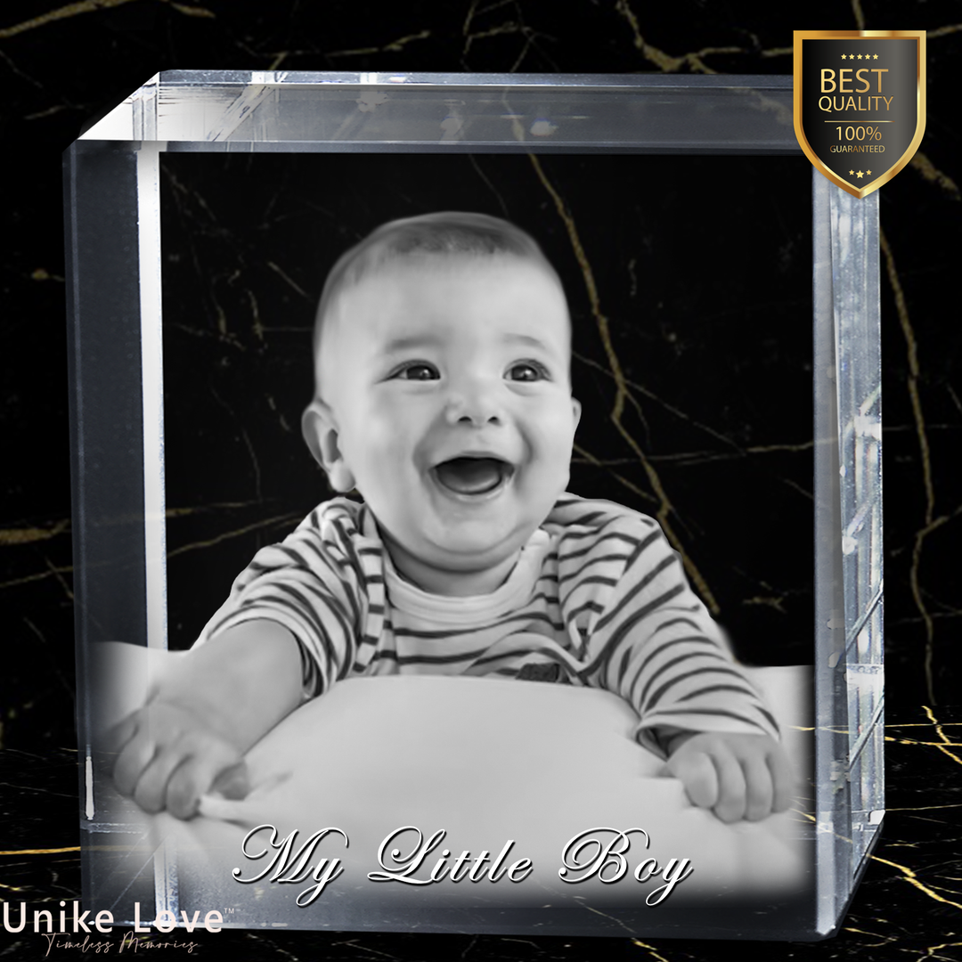 Amazing Newborn Gift! | 3D Laser Crystal Premium Square | Personalized Engraving | Custom Photo Laser Etched
