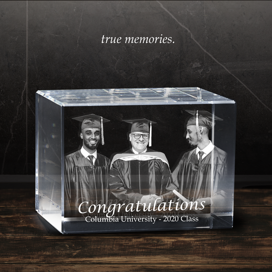 3D Laser Crystal Brick | Personalized Engraving | Custom Photo Laser Etched Gift