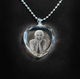 2D Crystal Heart Shaped Necklace | Photo Etched Perfect Gift | Chain and Pendant |