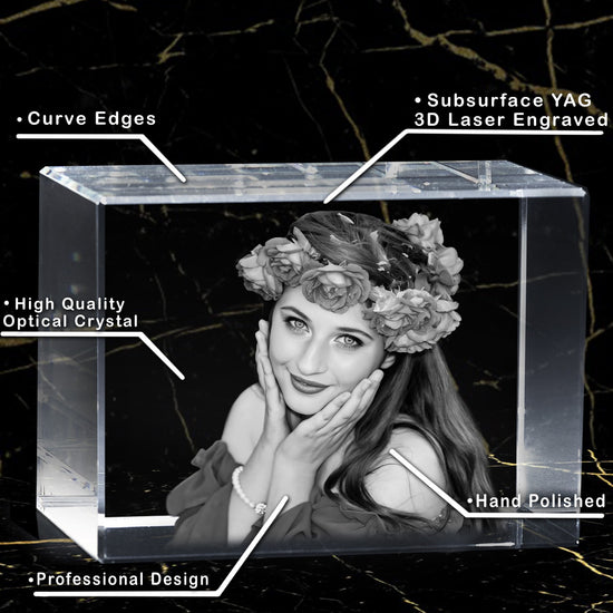 The perfect Gift! | 3D Laser Crystal Premium Square | Personalized Engraving | Custom Photo Laser Etched Gift