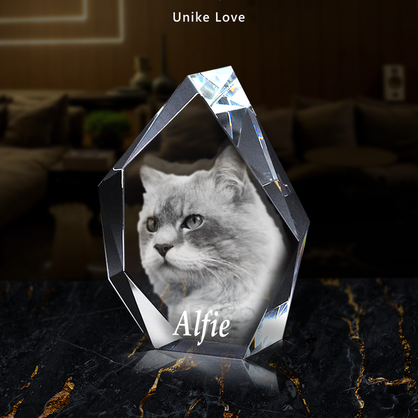 3D Photo Crystal Prestige | Personalized Laser Engraving | 3D-Etched Crystal with your Photo | Iceberg Shape | Engraved Picture in High Quality Crystal