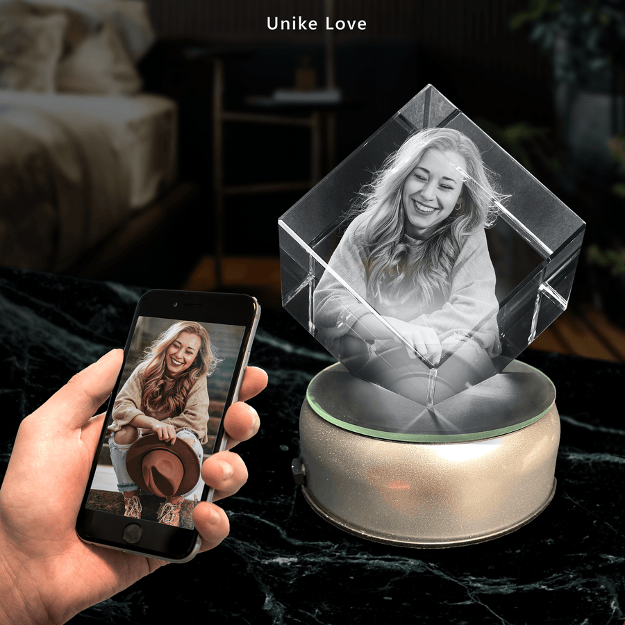 Family Gift | Luxury 9K Crystal | 3D Laser Photo Diamond | Custom Engraving