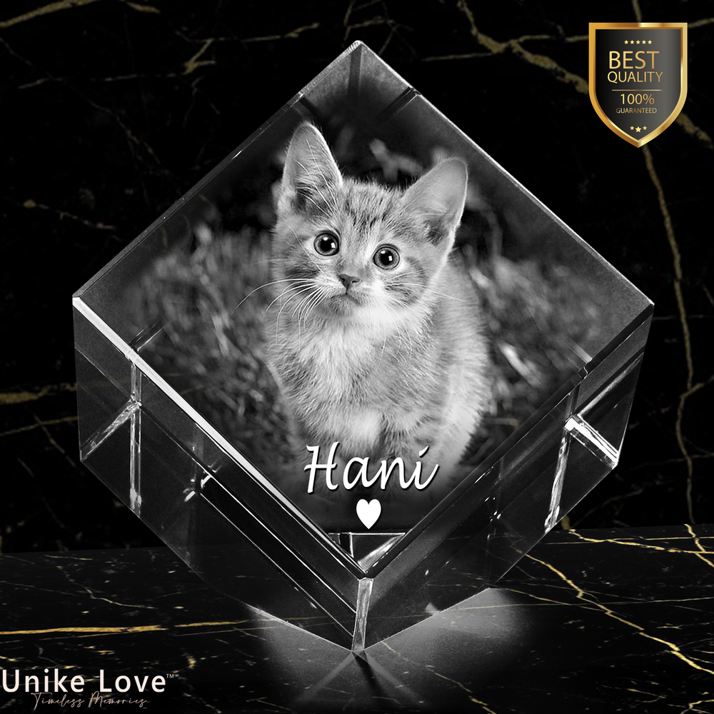 Pet Lovers Gift | Luxury 9K Crystal | 3D Laser Photo Diamond | Custom Engraving