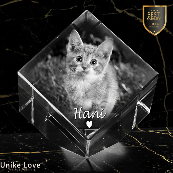 Pet Lovers Gift | Luxury 9K Crystal | 3D Laser Photo Diamond | Custom Engraving