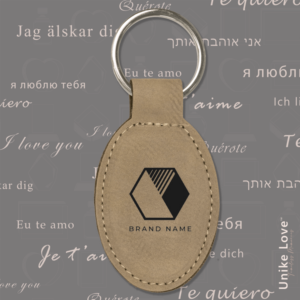 Oval Keychain on Leatherette