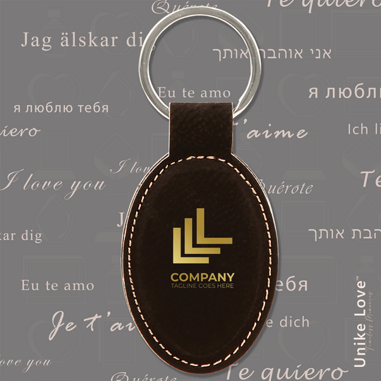 Oval Keychain on Leatherette