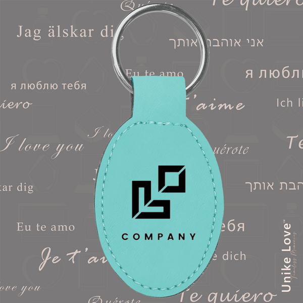 Oval Keychain on Leatherette