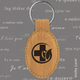 Oval Keychain on Leatherette