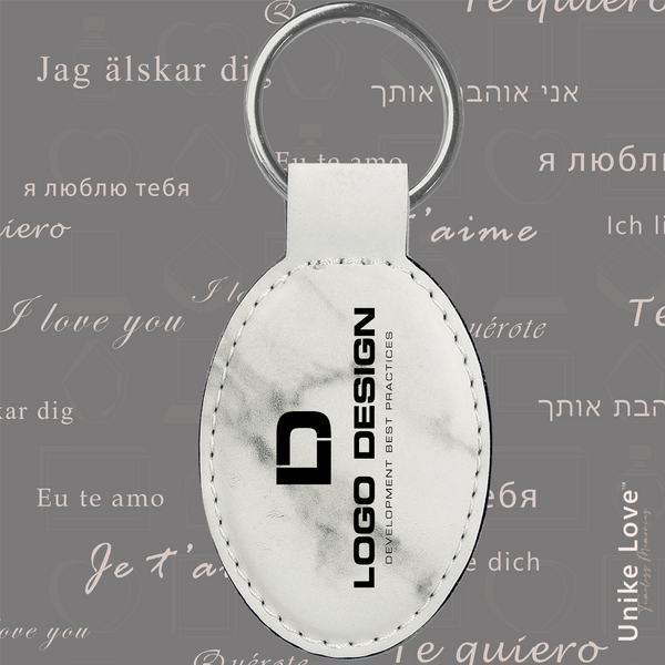 Oval Keychain on Leatherette