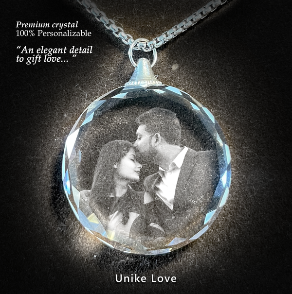 Personalized Circular Crystal Necklace | Chain and Pendant |