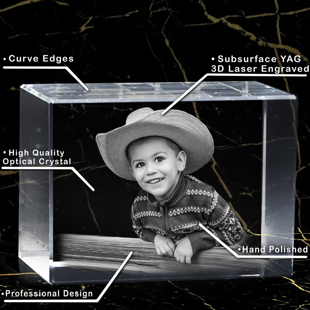 Newborns Paperweight Gift Award Vertical | Baby photo | Luxury 9K | Personalized Crystal