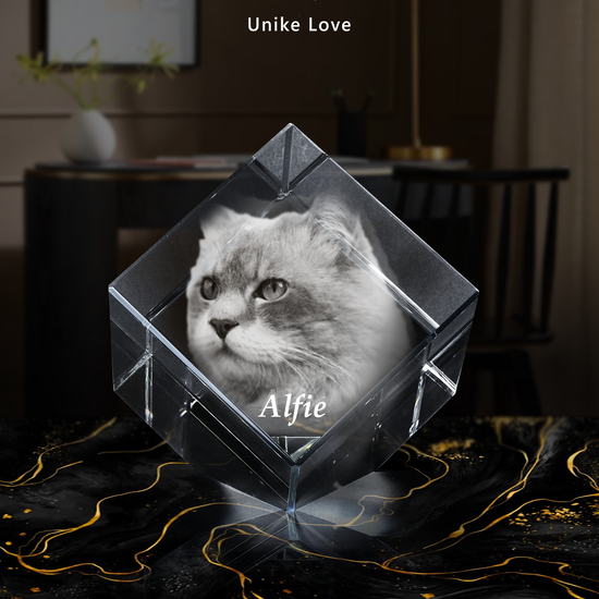 Pet Lovers Gift | Luxury 9K Crystal | 3D Laser Photo Diamond | Custom Engraving