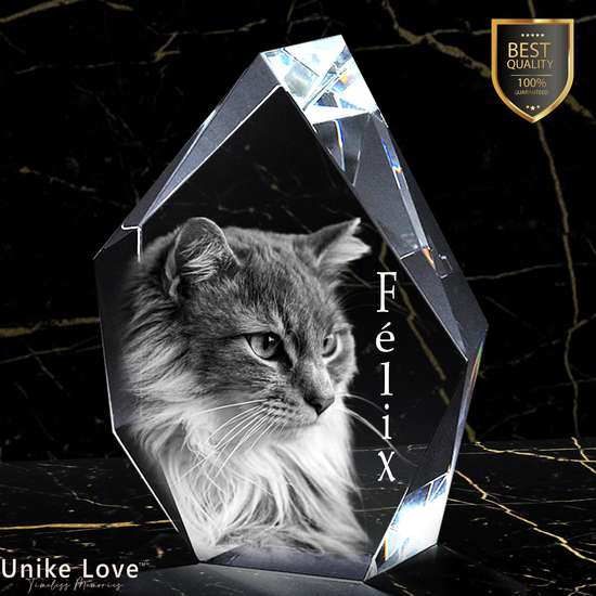 Ideal Gift for Pet Lovers | Personalized 3D Engraved Crystal Photo Gift | Prestige | Laser-Etched Picture