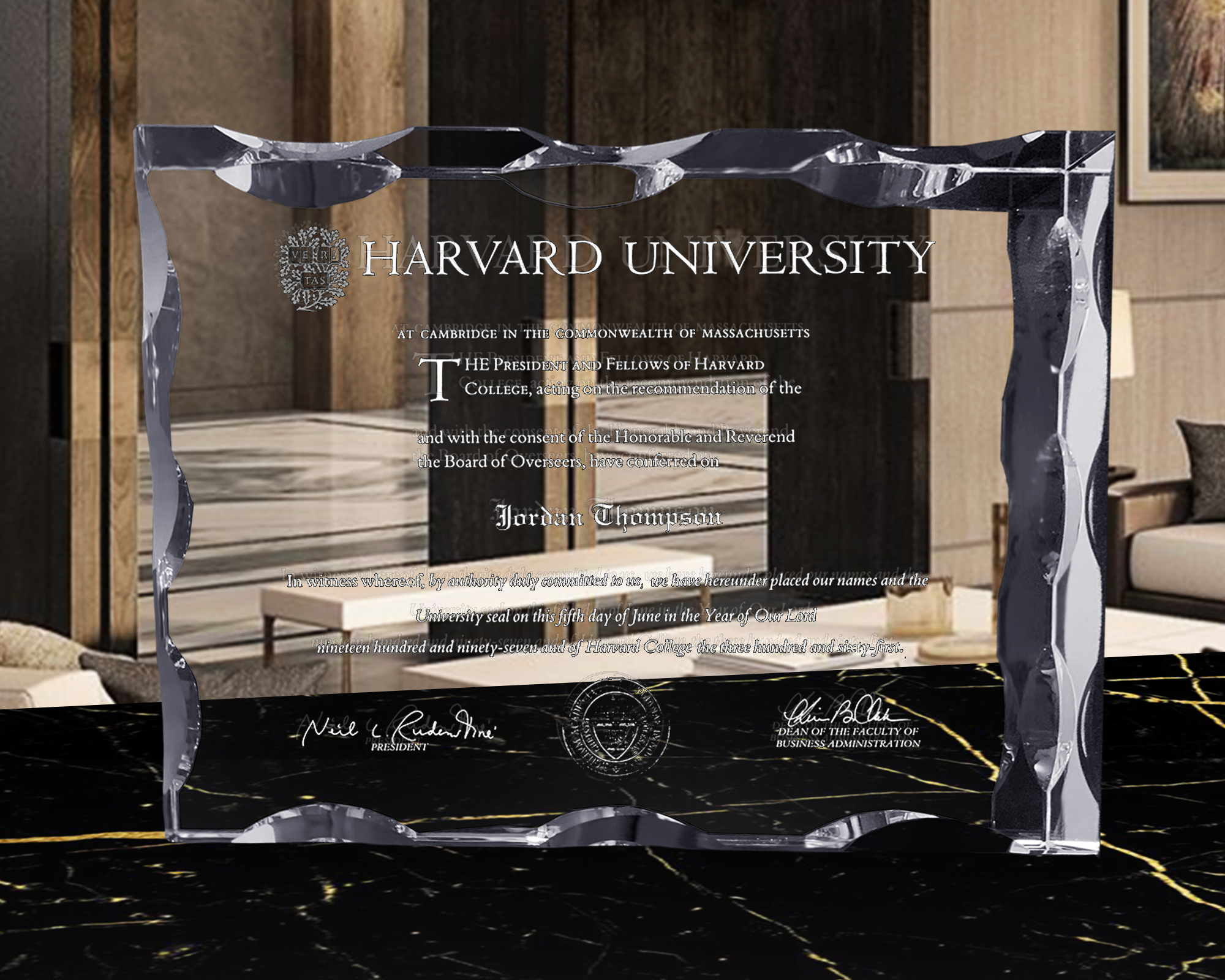 Premium Letter | Luxury Crystal Subsurface Engraved