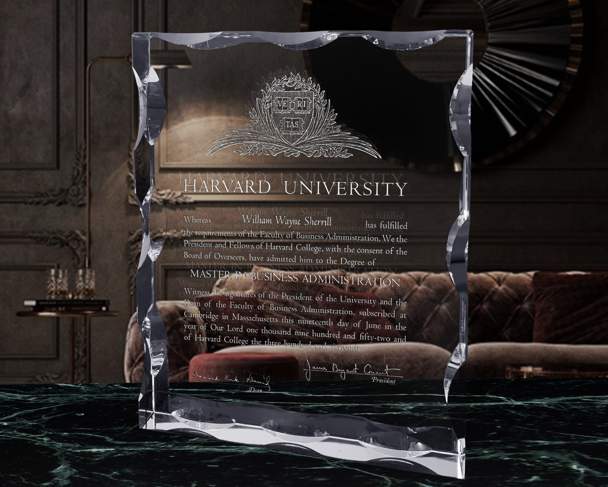 Premium Letter | Luxury Crystal Subsurface Engraved