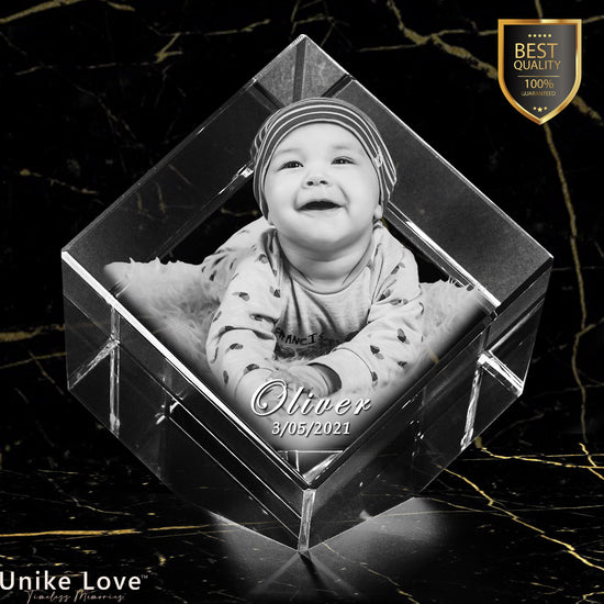 The Cuter Newborns Gift | Luxury 9K Crystal | 3D Laser Photo Diamond | Custom Engraving