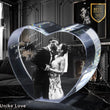 Lovers Gift | 3D Photo Crystal Heart | Personalized Laser Engraving.