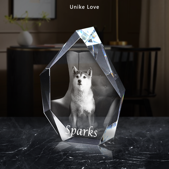 3D Photo Crystal Prestige | Personalized Laser Engraving | 3D-Etched Crystal with your Photo | Iceberg Shape | Engraved Picture in High Quality Crystal