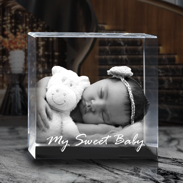 The perfect Gift! | 3D Laser Crystal Premium Square | Personalized Engraving | Custom Photo Laser Etched Gift
