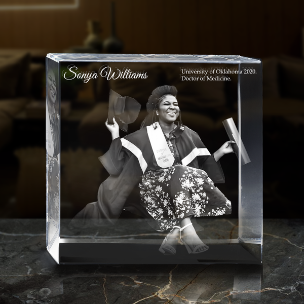The perfect Gift! | 3D Laser Crystal Premium Square | Personalized Engraving | Custom Photo Laser Etched Gift
