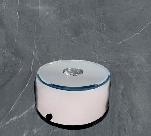 Small Round Light Base (Rotating) - Silver Finish