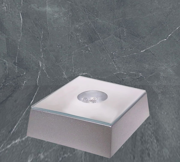 Square Light Base - Silver Finish