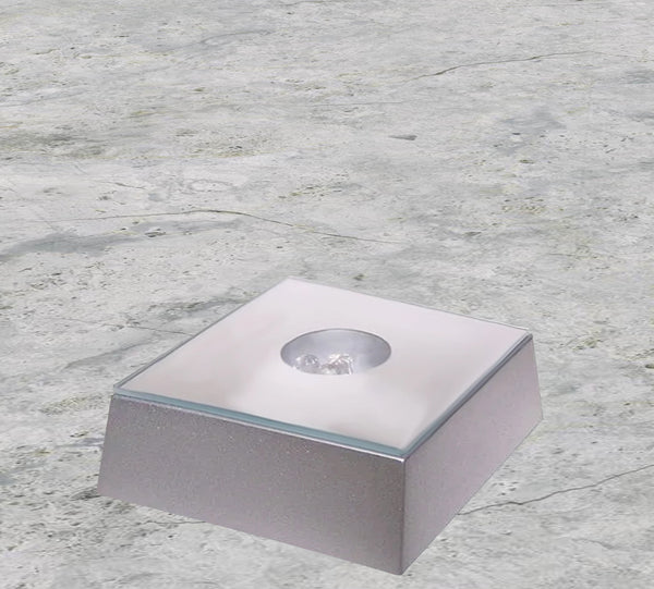 Square Light Base - Silver Finish