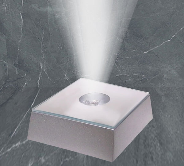 Square Light Base - Silver Finish