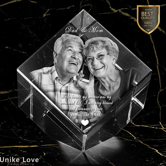 Family Gift | Luxury 9K Crystal | 3D Laser Photo Diamond | Custom Engraving